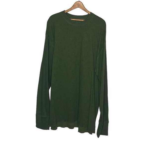 New L.L. Bean Men's XXL Green River Driver Crewneck Wool Blend Long Sleeve Shirt - Picture 1 of 4
